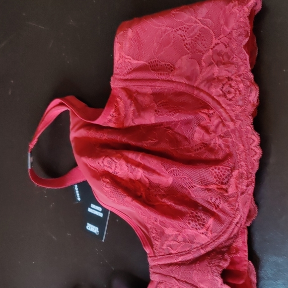 🔹DARK RED LACE UNLINED BALCONETTE BRA - Picture 5 of 7
